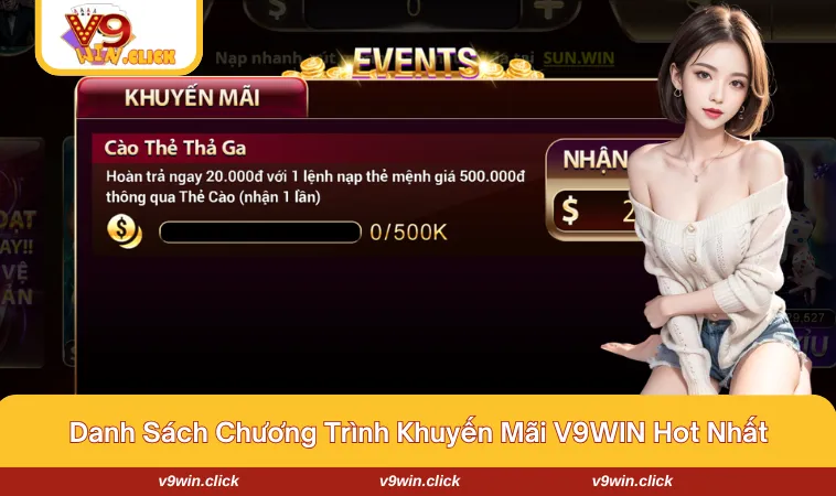 v9win 7 1 Những sự kiện khuyến mãi hot hit